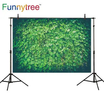 

Funnytree photophone photocall green screen leaves nature outdoor bush spring photography backdrops Photo background wallpaper