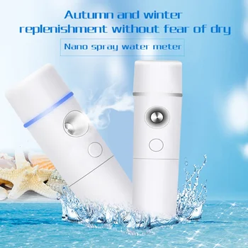 

Water Replenishing Instrument Nebulizer Humidifier Makeup Body Face Sprayer Mini Fashion ABS White