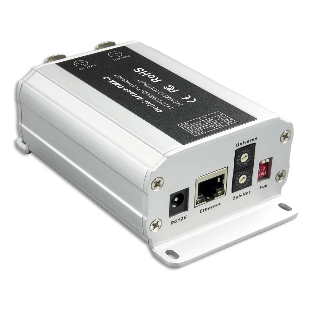 DC12V Artnet-DMX-2 ArtNet-DMX конвертер ArtNet вход DMX 1024 выходных каналов 512x2CH Artnet для | Лампы и