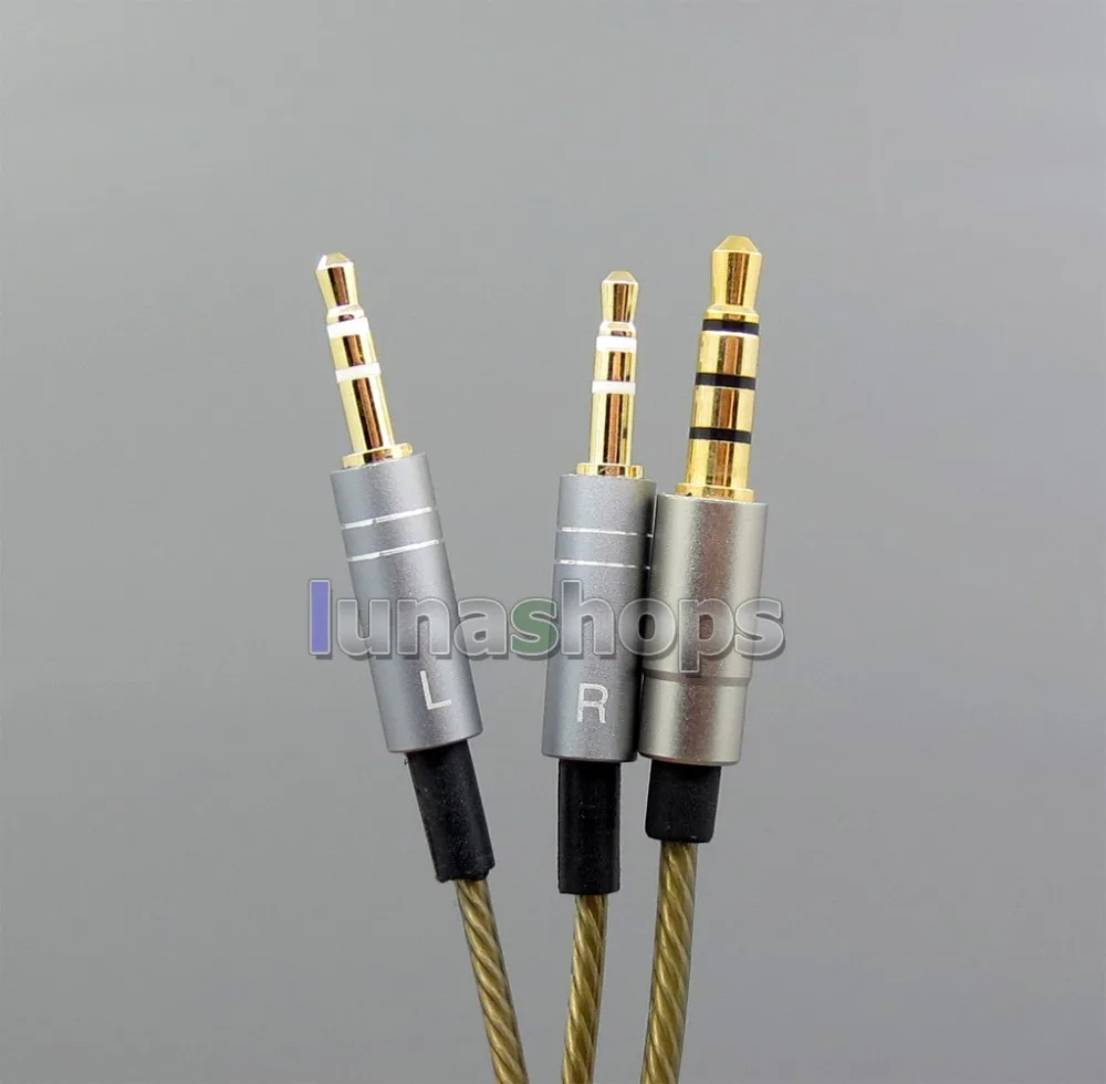 LN006320 3,5 мм с микрофоном пульт с серебряным покрытием кабель для XiaoMi Sennheiser HD497 HD447 HD437 EH350 HD202 HD212 наушников
