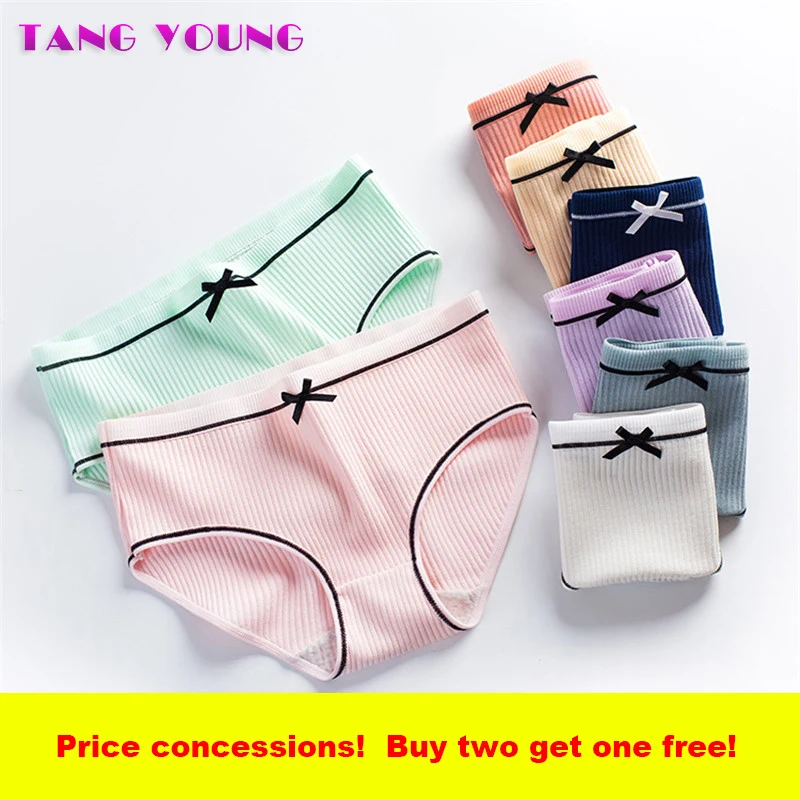 

Women Sexy panties Cotton Underwear Comfortable Striped Brief Breathable Underpants Women's Sexy Plus Size Lingerie