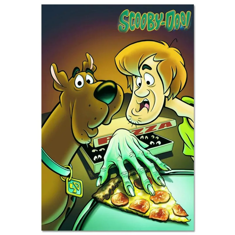 Scooby Doo Плакат на заказ холст плакат художественная отделочная ткань для дома ткань настенный плакат печать шелковая ткань 30X45 см - Цвет: Canvas Poster 5