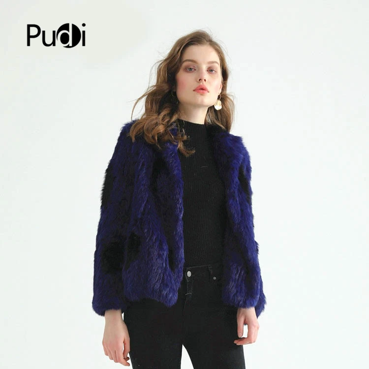PUDI CT927 Женская осенне-зимняя куртка из натурального кроличьего меха с черными точками женская мода мех Рекс пальто