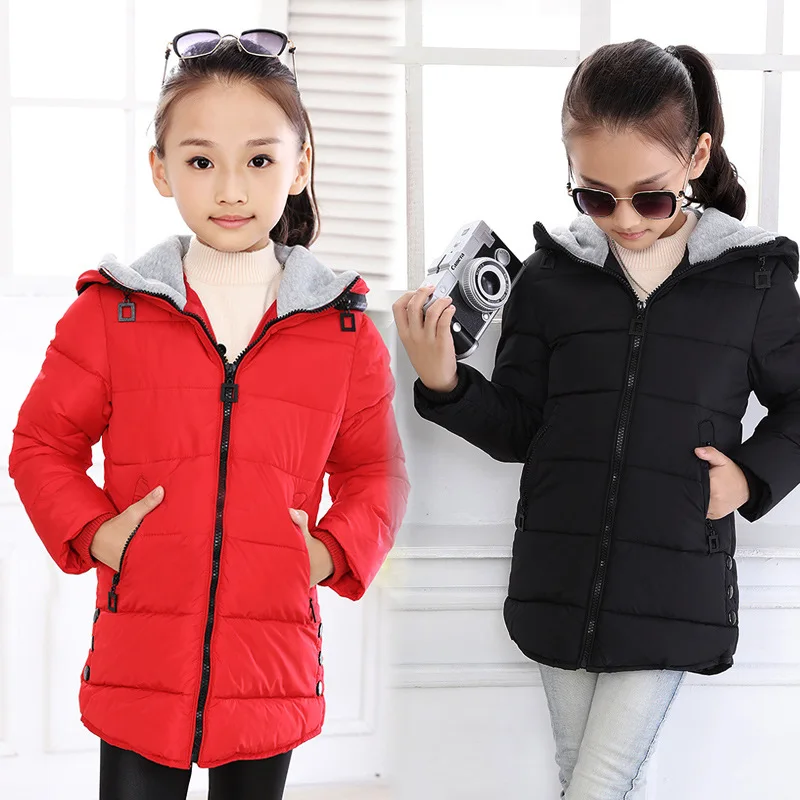 От 4 до 13 лет, Длинная зимняя куртка для девочек, пальто и куртки для детей, верхняя одежда, повседневная одежда для маленьких девочек, осенне-зимние парки