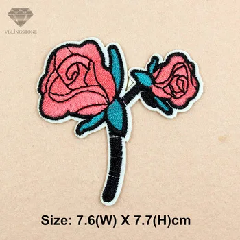 Rose Flower patches for clothing girl flower applique stripes on clothes patches for clothing Embroidered patches ironing