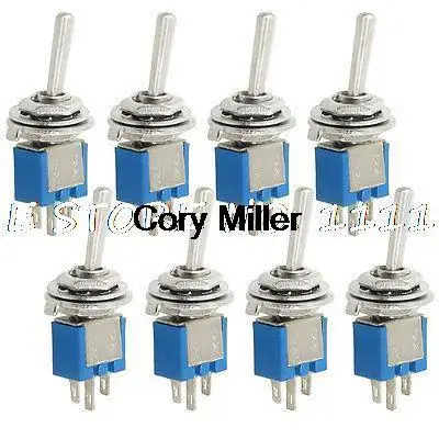 

8 x AC 125V 3A ON/ON 3 Solder Lug Terminals 2 Way 1P2T SPDT Mini Toggle Switch