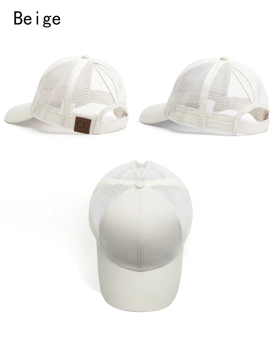 Glitter Ponytail Baseball Cap Women Messy Bun Adjustable Snapback Hats Girls Adjustable Summer Mesh CC Caps Drop Shipping   (24)