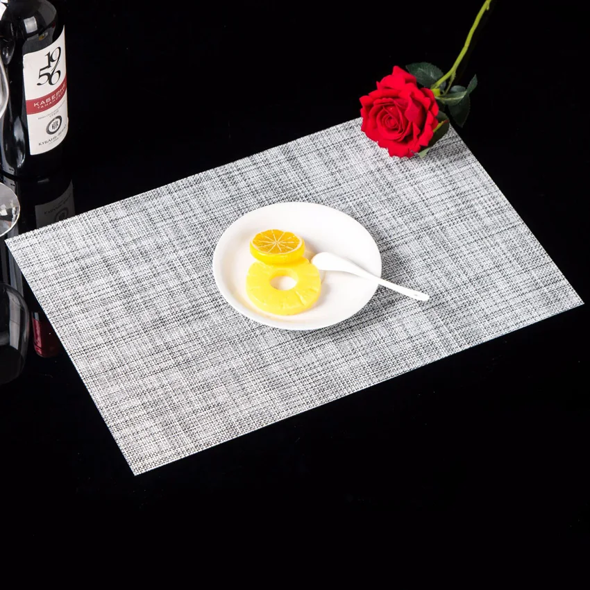 4 шт./лот столовых Япония Стиль однотонный pvc изоляционные подставки для дома коврик для обеденного стола столовая миска подставка под тарелку бирдекели - Цвет: White Black