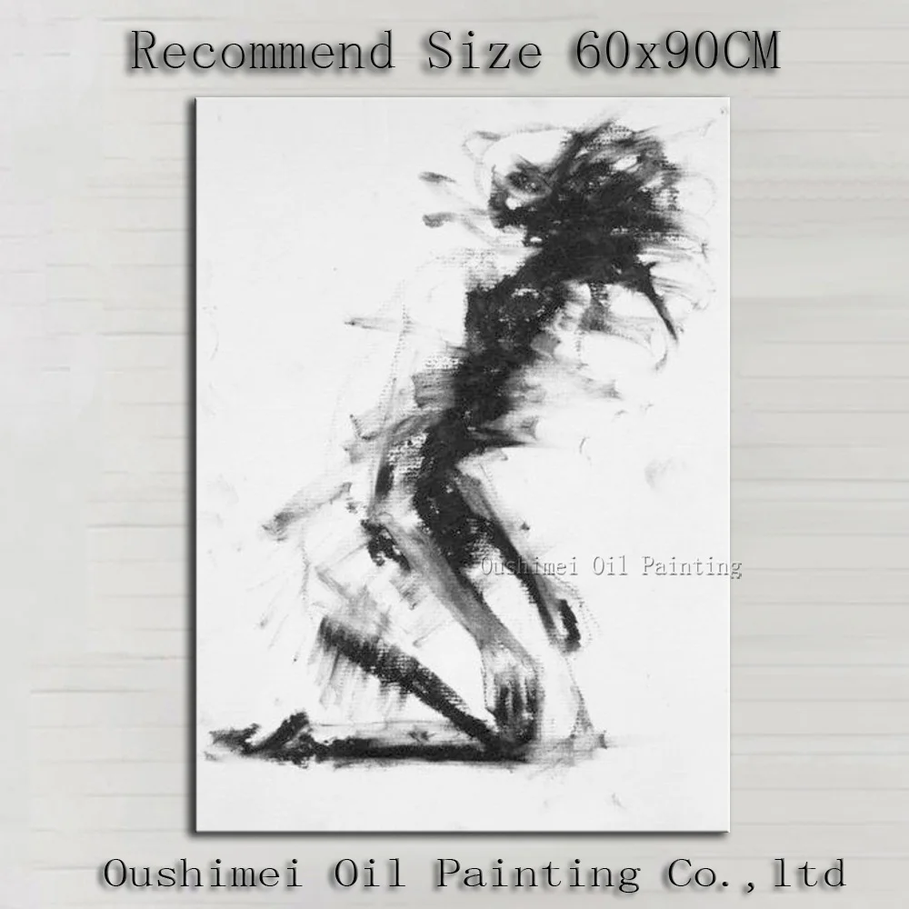 

Wholesale Price New Arrival Modern Black and White Figure Oil Painting On Canvas Abstract Life Abstract Portrait Oil Paintings