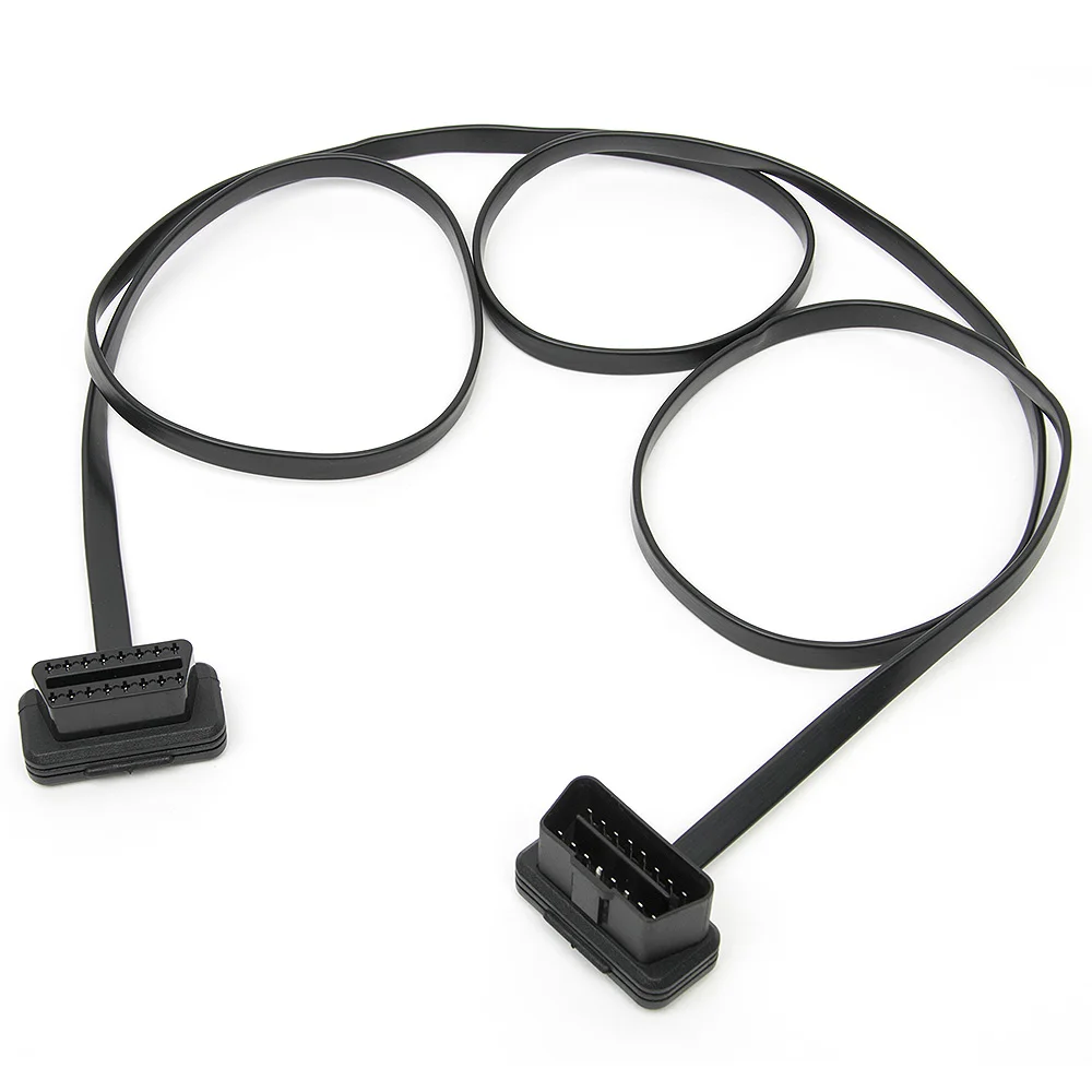 Новинка 1 5 м плоский тонкий как лапша OBD2 OBDII OBD 16Pin ELM327 штекер-гнездо Удлинительный