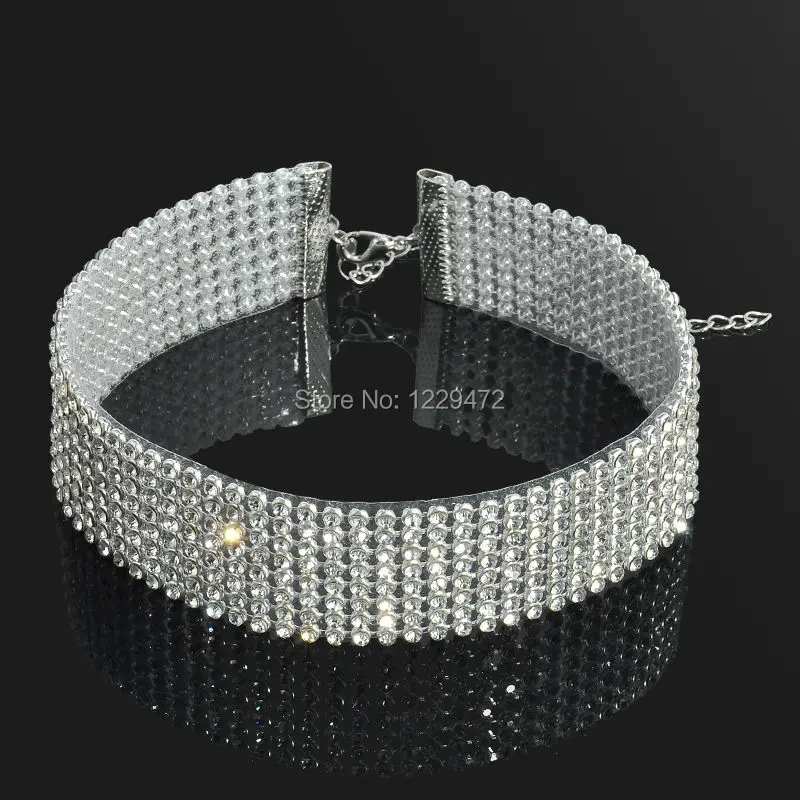 TREAZY Сверкающее полное ожерелье-чокер со стразами ожерелье для женщин свадебный Воротник Колье цепочка ожерелье вечерние ювелирные изделия