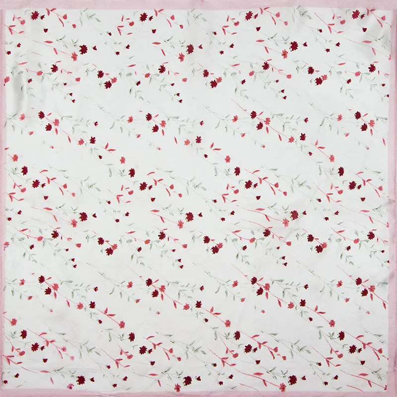 

100% Silk Scarf Women Scarf Mini Flower Scarf Silk Bandana 2019 Top Selling Print Small Square Silk Scarf Luxury Gift for Lady