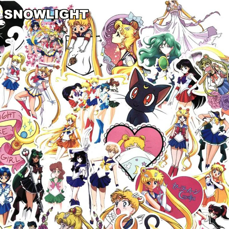 10/30/75pcs/pack Japan Sailor Moon Sticker Decoration Beautiful Girl Soldier Kid Decor Suitcase Laptop Waterproof Diy Sticker