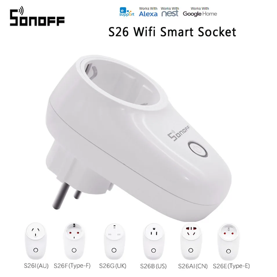 Умная розетка Sonoff S26 с Wi Fi Беспроводная розетки питания для умного дома