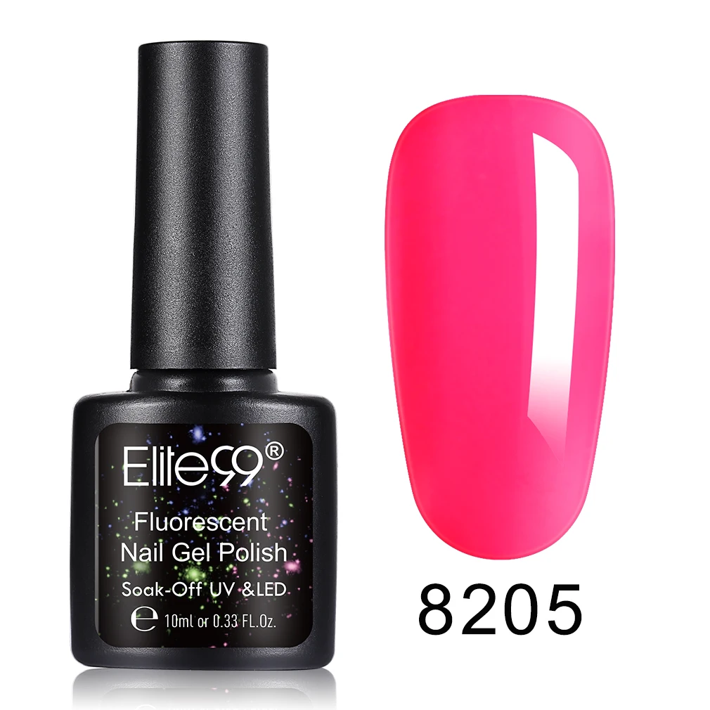 Elite99 10 мл флуоресцентный Гель-лак Полупостоянный светящийся Гель-лак для ногтей замачиваемый Маникюр УФ-гель для ногтей DIY Дизайн ногтей - Цвет: 8205