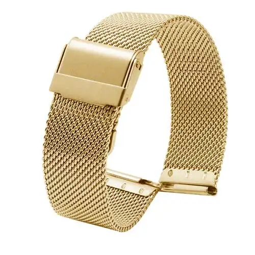 Миланский ремешок для часов трикотажные тонкие сетчатые часы замена цепочки браслет с DW ремешком для мужчин и женщин 17 мм 18 мм 20 мм - Цвет ремешка: gold