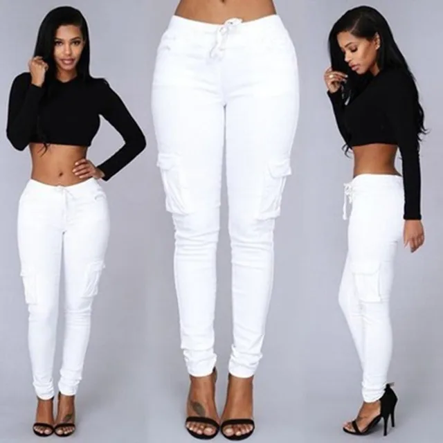 Long Pants Solid Color Drawstring Multi Pockets Pants plus-size Loose Spring Autumn Women Trousers 2018 New