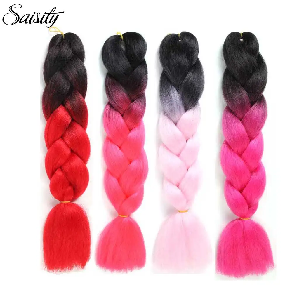 

Saisity ombre braiding hair xpressions jumbo braids box braids crochet hair extensions synthetic hair weave 100g/pack