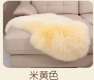 Натуральный овечий мех ковер для гостиной ковер супер люкс сохраняет тепло плотный мягкий tapete лохматый диван Чехол для кресла для дома Коврики - Цвет: yellow