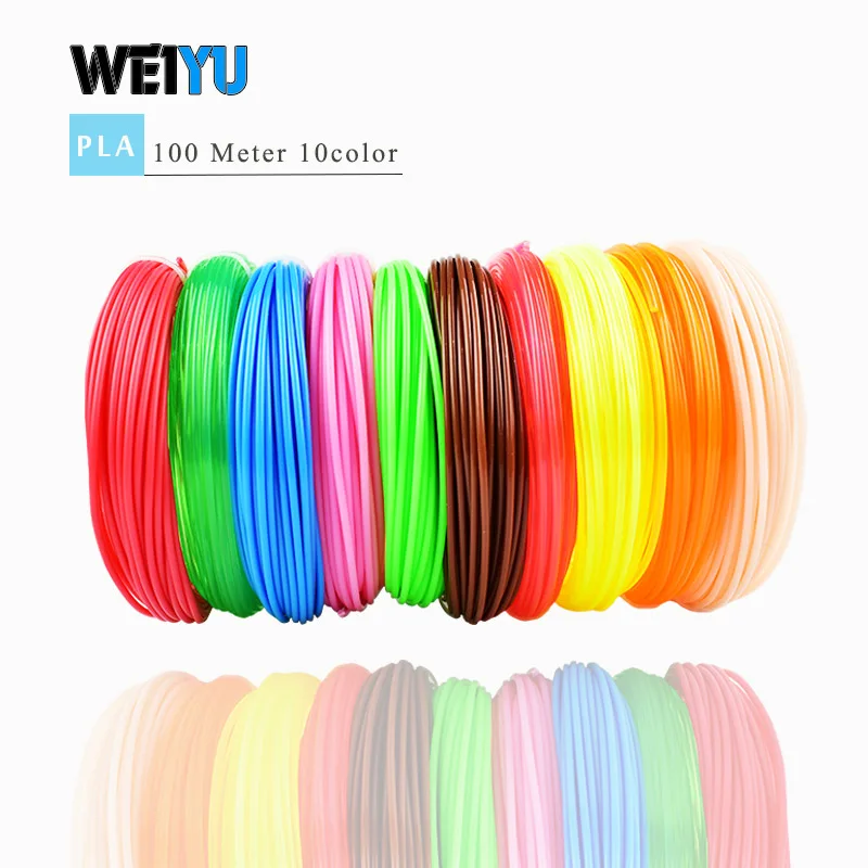 Нить для 3D ручки PLA/ABS многоцветная 100 м/200 м пластиковые катушки нити 1,75 мм DIY 3D принтер impressora 3D filamento - Цвет: 100m PLA filament