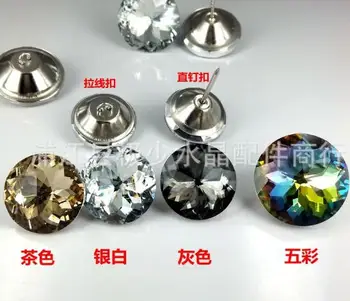 

5size 200pcs 3colors bauhinia crystal button ,sofa, soft bag glass buckles Crystal Buttons Headboard Buttons Sofa Bed Wall