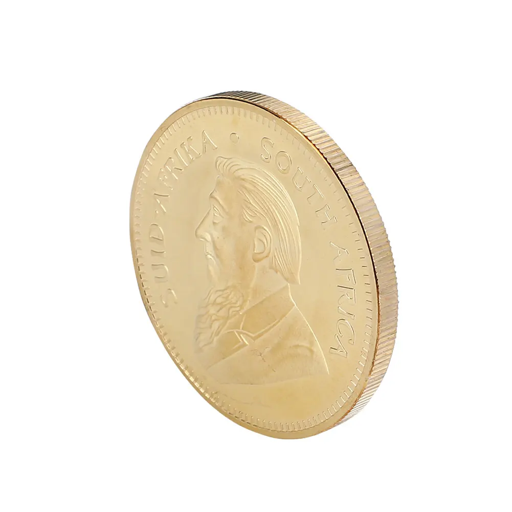 Памятная монета Золотой Крюгерранд-покрытием любимая коллекция монет Дисплей монета значок выгодно сувенирная монета домашний декор