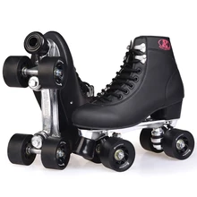 Roller Skates Double Line Skates For Men Adult Two Line Skating Shoes Patines With White PU 4 Wheels,Free Shipping