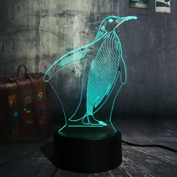 

3D LED Cute Penguin Night Light 7 Color Change Desk Table USB Touch RC Remote Novelty Children's lamp Toys Home Luminaria Decor