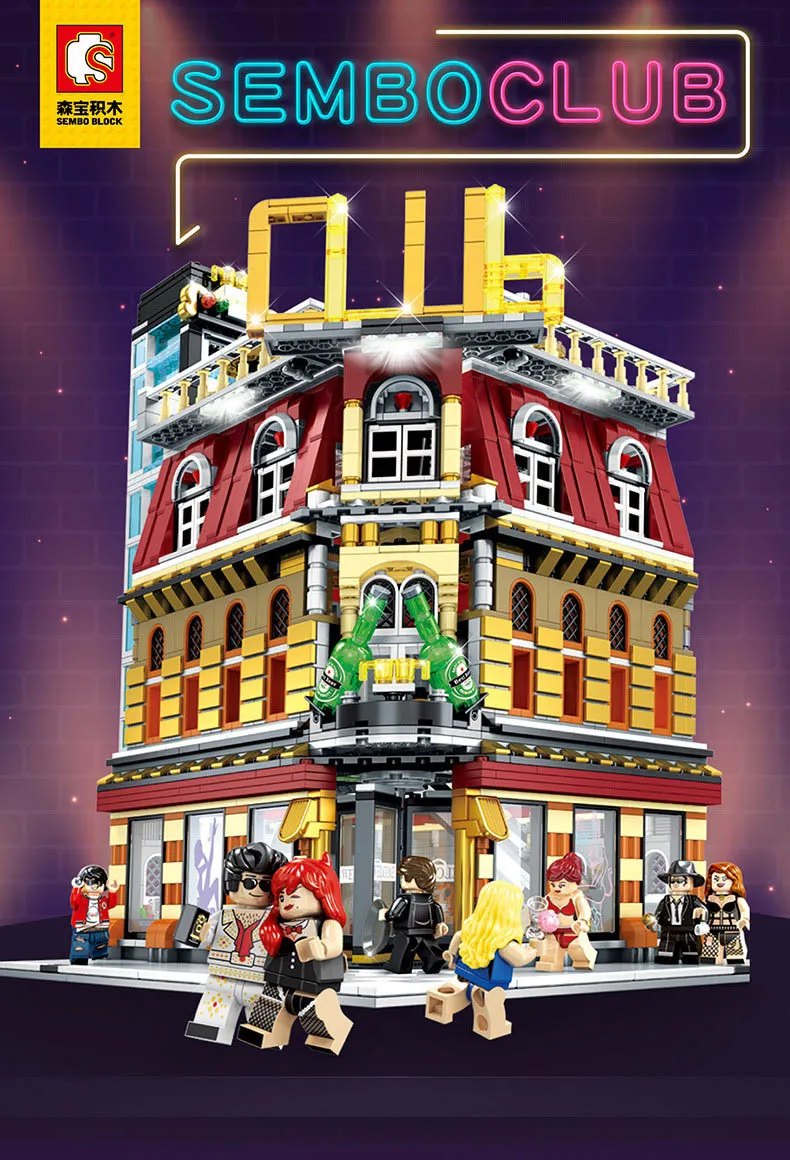 

2488PCS SEMBO Blocks Mini Shop Model Plastic Building Toy Club Street Store Cute Kids toys for Children Gifts SD6991