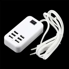 Универсальный США Великобритания ЕС Plug AC 5 В 3A 6 Порты USB Desktop Wall путешествия Зарядное устройство Мощность адаптер для Iphone samsung Sony LG PC