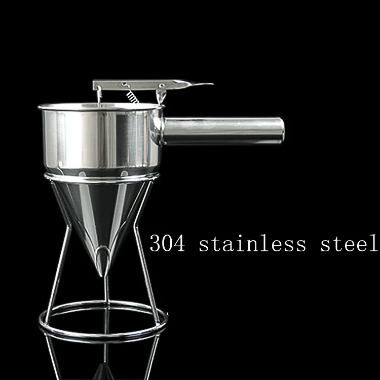 Stainless Steel Small Octopus Balls Making Funnel Cupcakes Baking Dispenser with Rack Kitchen Utensils Funnel Tools