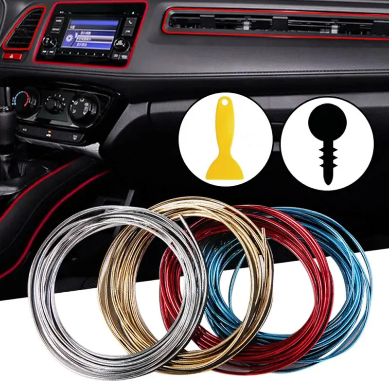 

5M Car Door Dashboard Air Outlet Steering-wheel Styling Interior Decoration Line Strips car-styling Without Stickers Accessories