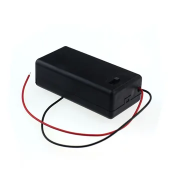 

1pc 9V Battery Storage Case Plastic Box Holder With Lead ON/OFF Switch 18650 box diy power bank 18650 battery holder box circuit