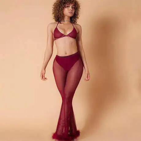 Mesh Capris Sexy New Mesh Trousers High 