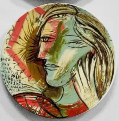 Пикассо, масляная абстрактная живопись, тарелки, настенные декоративные подвесные тарелки, Сервировочные подносы, домашние декоративные художественные керамические тарелки, дисплей - Цвет: 16