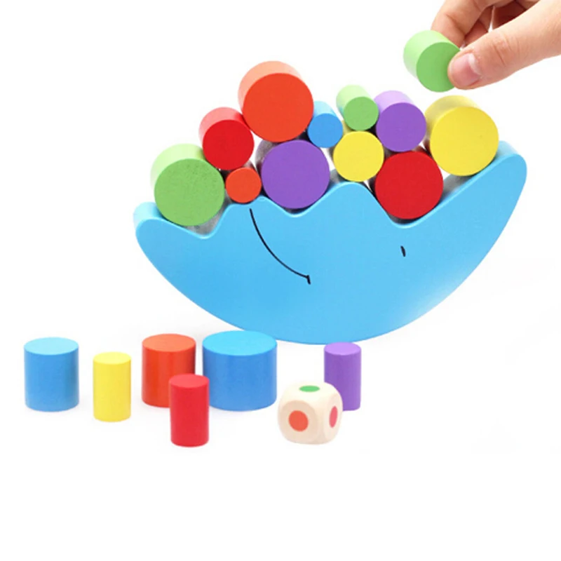 

Baby Wood Blocks Toys Colorful Moon Balancing Frame Kids Early Learning Toy Montessori Teaching Aids Balance Development Toy