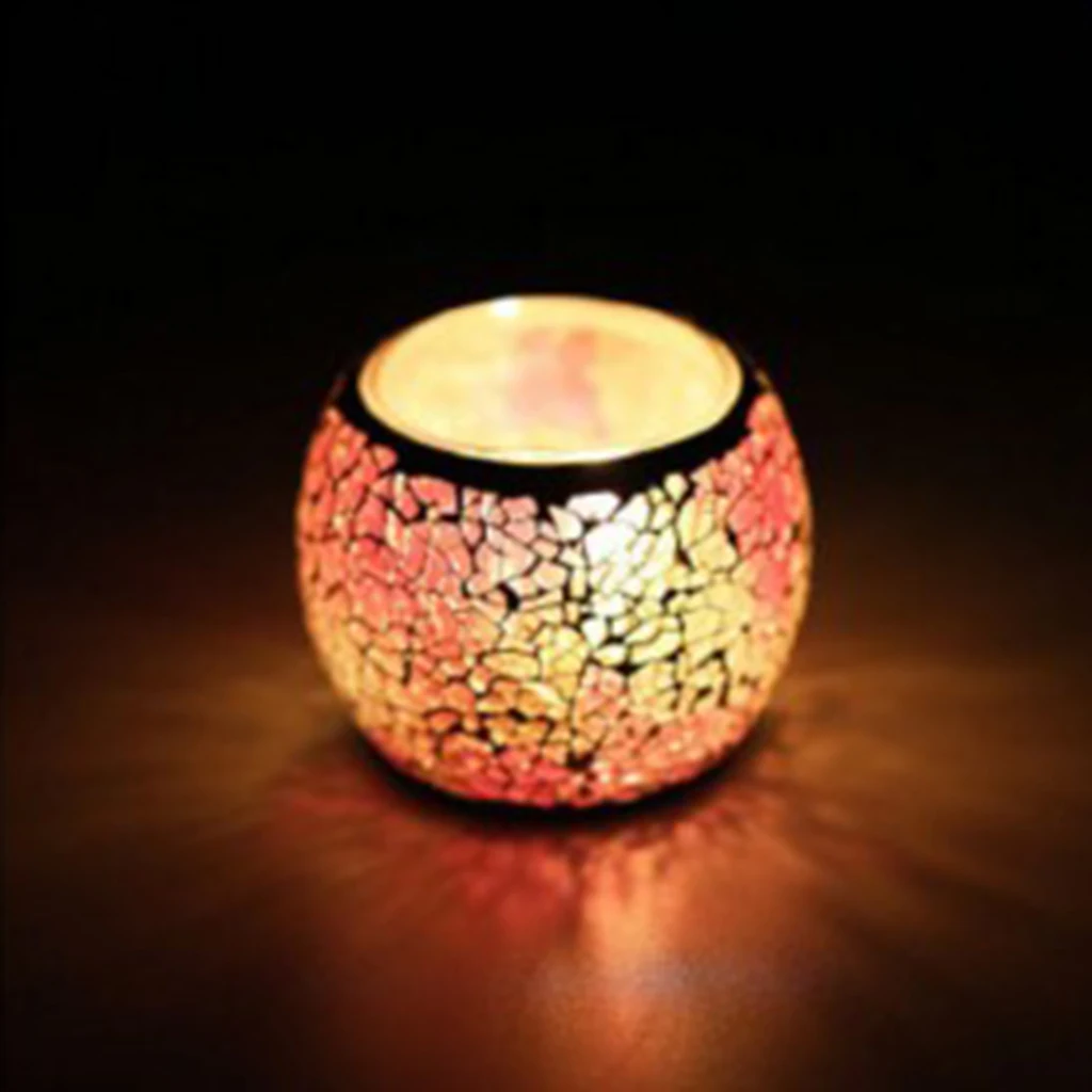 Handmade Mosaic Stained Glass Candle Holder Tea Light Succulent Planter Small Plant Flower Pot