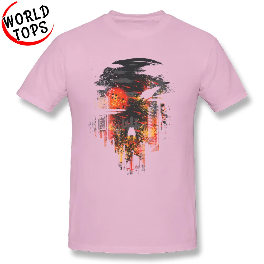 Evacuate Earth Tops Tees Cute Round Collar Custom Short Sleeve 100% Cotton Men T Shirts 3D Printed Tees Wholesale Evacuate Earth pink