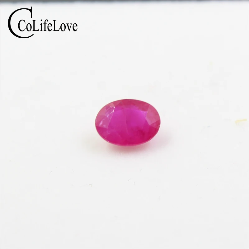1.5 ct natural ruby gemstone 6 mm * 8 mm oval cut translucent ruby