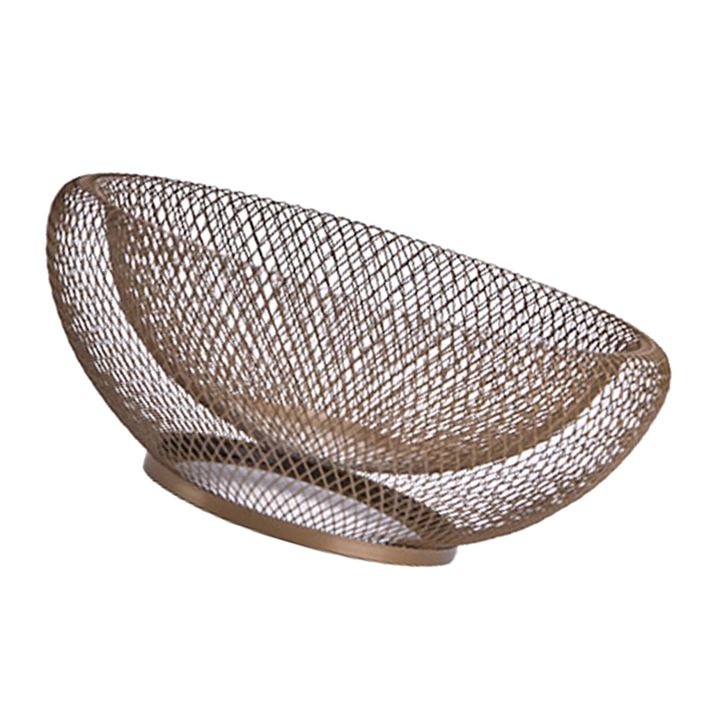 Nordic Double Wrought Iron Fruit Bowl Fruit Plate Dried Fruit Candy Storage Basket Home Decor
