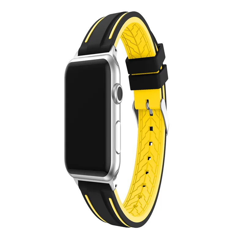 Спортивный силиконовый ремешок для Apple Watch Band 44/42/40/38 мм цветной мягкий резиновый