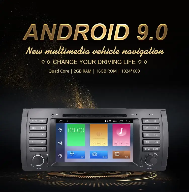 Cheap JDASTON Android 9.0 Car Multimedia Player For BMW E39 5 Series M5 1 Din Car Radio GPS Navigation DVD CD IPS Stereo Mirror Link 1
