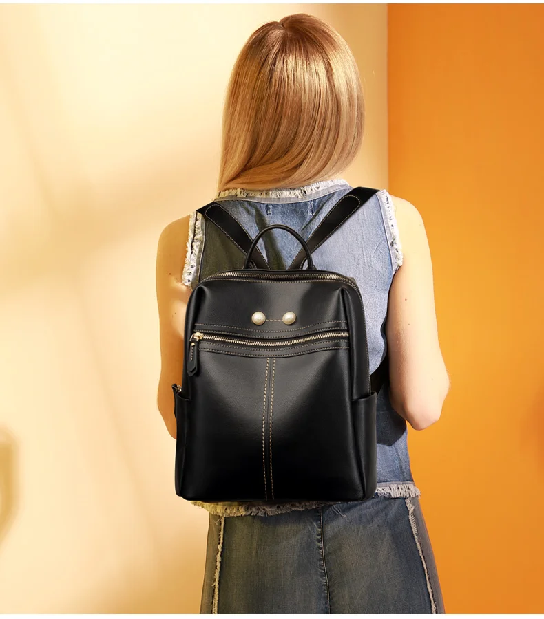 dividir Couro FOXER Mulheres Marca Mochila de