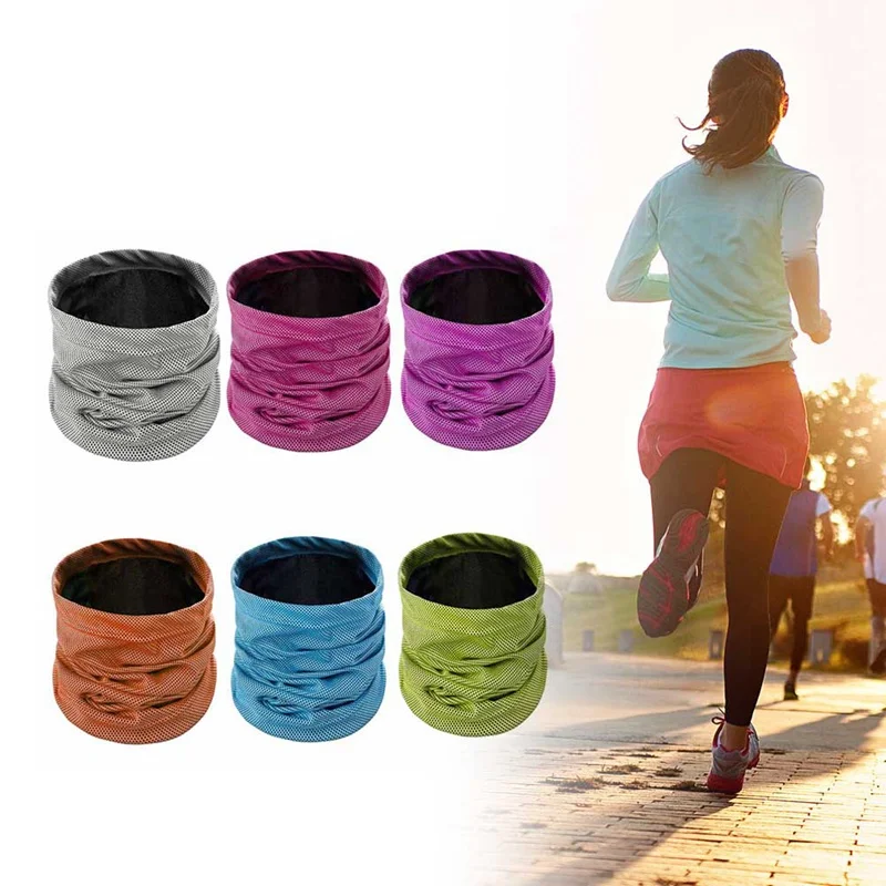 

Men Women Ice Silk Stretchy Summer Neck Gaiter Windproof Facemask Headband Sun Protection Riding Masks Scarf Sunscreen Outdoor
