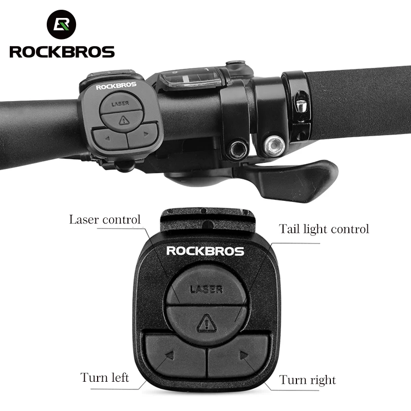 ROCKBROS إضاءة دراجة هوائية USB قابلة للشحن الذيل ضوء LED تحذير الخلفية أضواء الدراجات الذكية اللاسلكية التحكم عن بعد بدوره إشارة