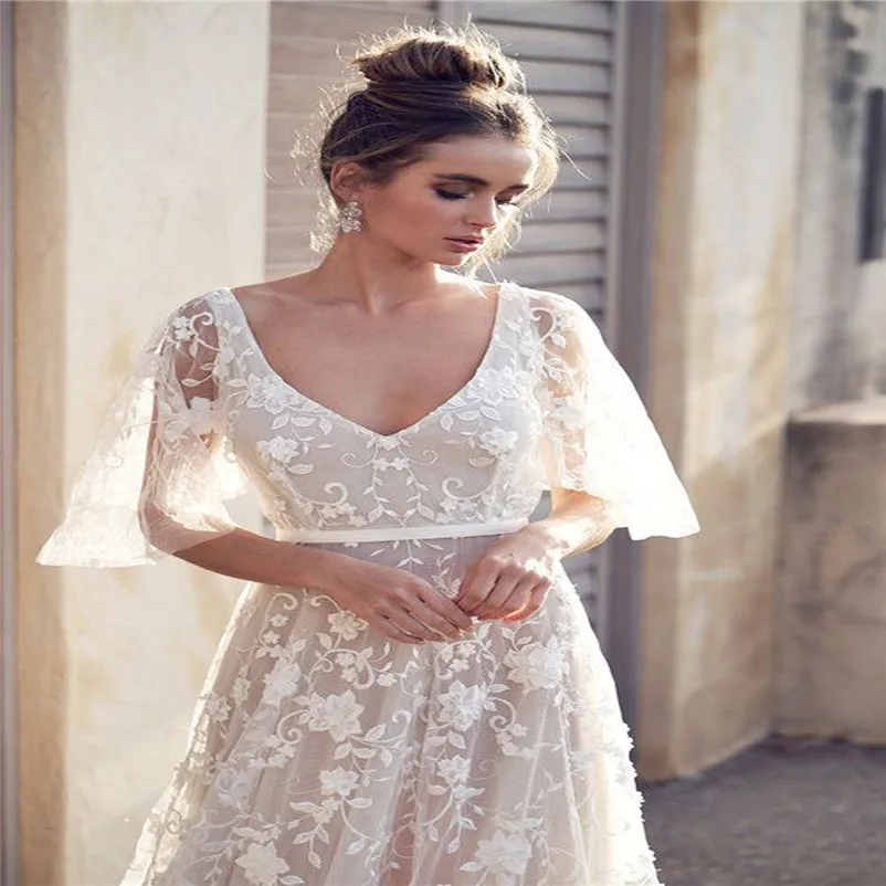 Sexy Womens V Neck Short Sleeve Lace Vintage Gown Evening Party Dress formal dress women elegant women dress vestidos N23 (3)