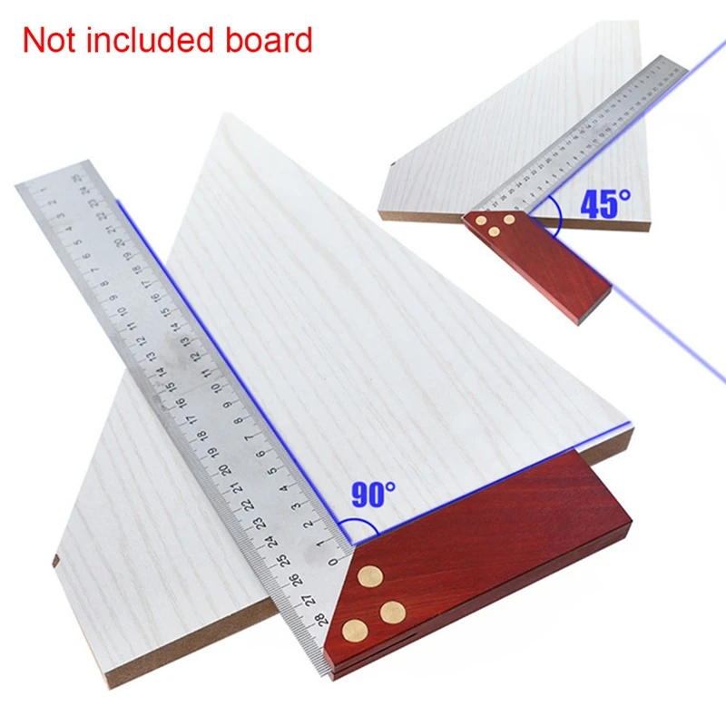 300 мм обрамление деревянной ручкой столярная Деревообработка транспортир измерительный инструмент сталь двухсторонний датчик квадратная