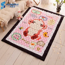 Картины без рамы ковер волна стеганый мат «татами» Площадь Ковер Спальня Мультфильм розовый коврик для ползания и игр ковёр для гостиной