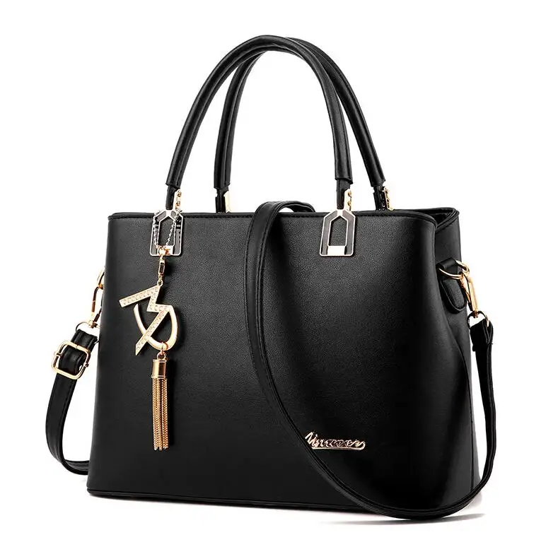 Новая дизайнерская женская сумка, модная сумка на плечо с кисточкой, сумка из искусственной кожи, женские сумки-мессенджеры, высокое качество, сумка через плечо - Цвет: Black