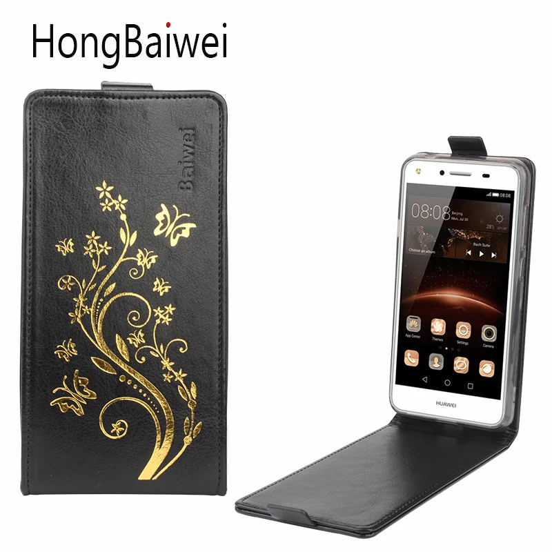 

HongBaiwei for Huawei Y5 II Case Flip Butterfly Flower Henna Clear Luxury Leather Card Slot Phone Case Cover for Huawei Y5 II